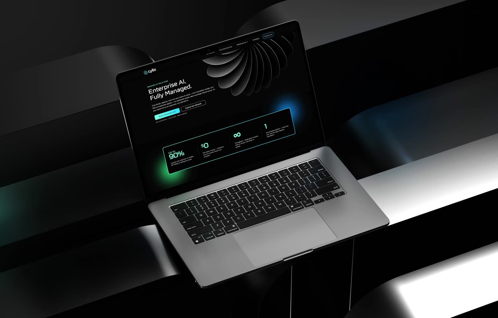 Cylix website on laptop