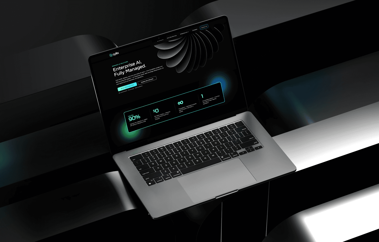Cylix website on laptop