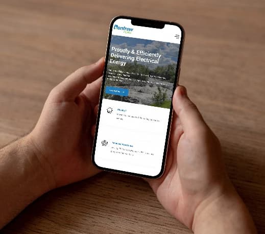 Renfrew Hydro website on mobile