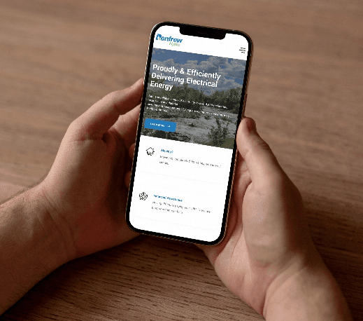 Renfrew Hydro website on mobile