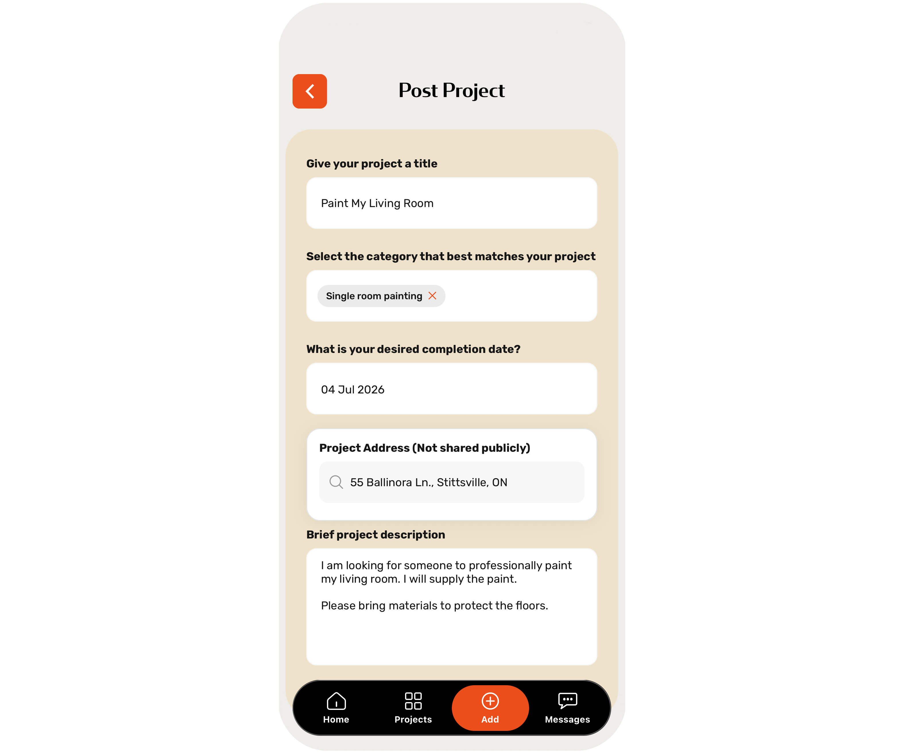 Posting a project